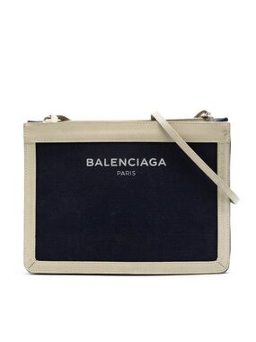 Balenciaga Canvas Navy Pochette Crossbody